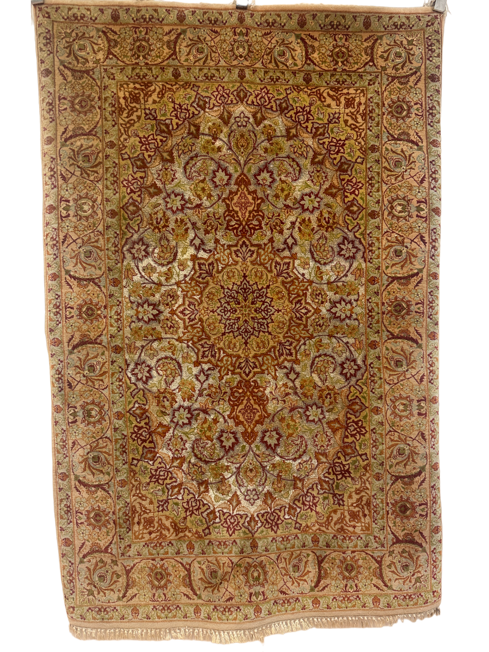 Handgeknüpfter Perser Orientteppich - Feiner Isfahan Kork auf Seide 165x110 cm