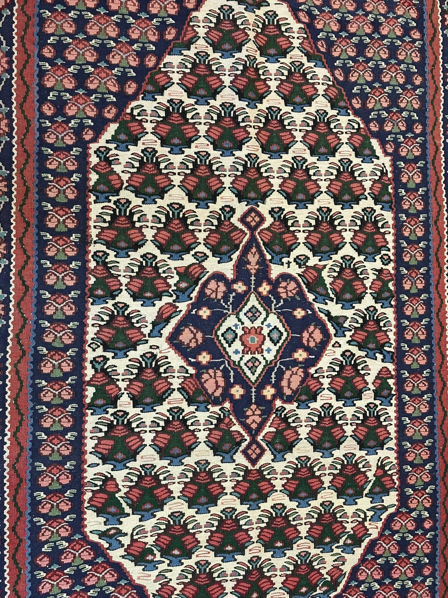 Orientteppich handgeknüpft 166 x 110 cm Bidjar Rosen Kelim