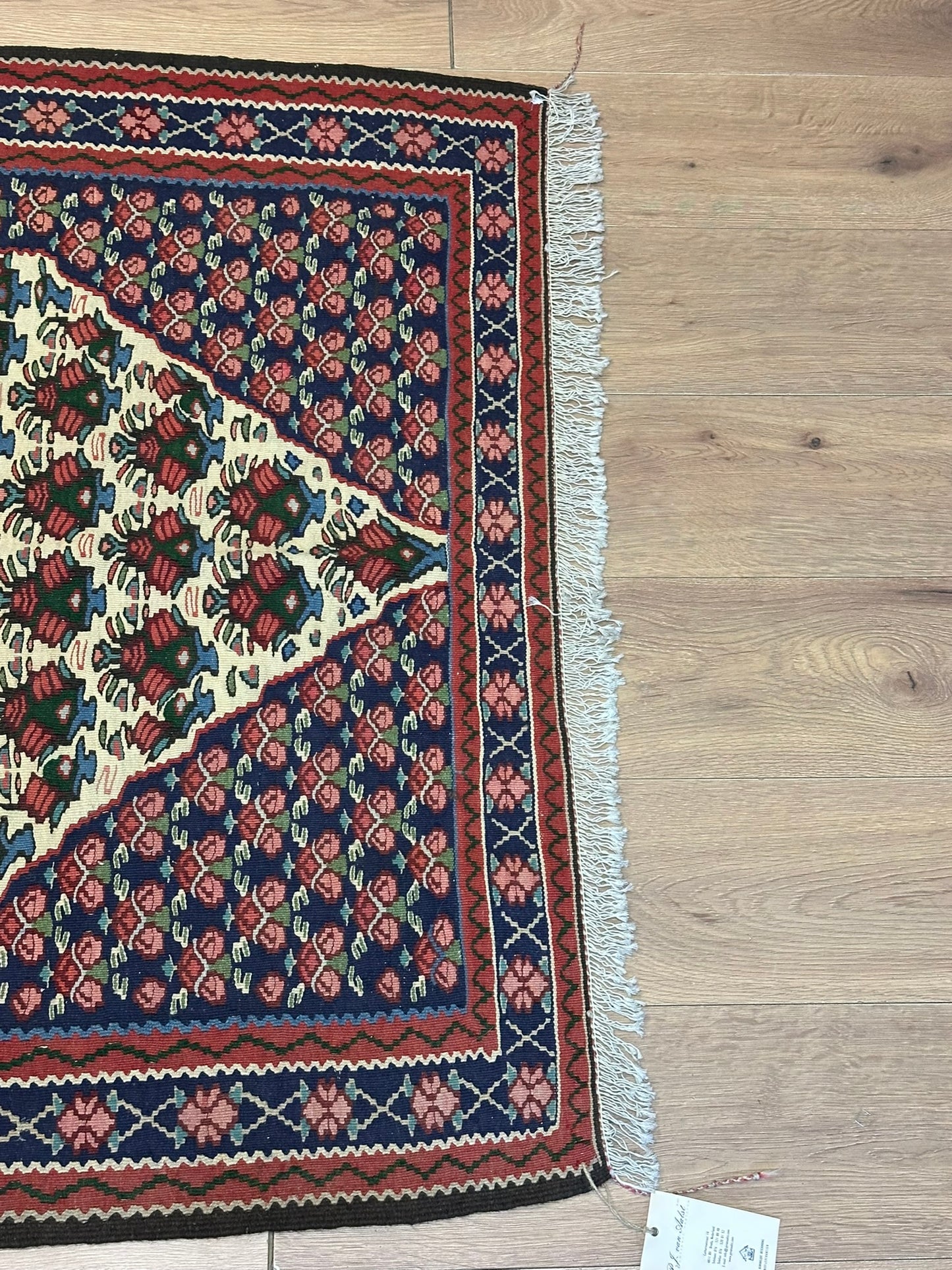 Orientteppich handgeknüpft 166 x 110 cm Bidjar Rosen Kelim