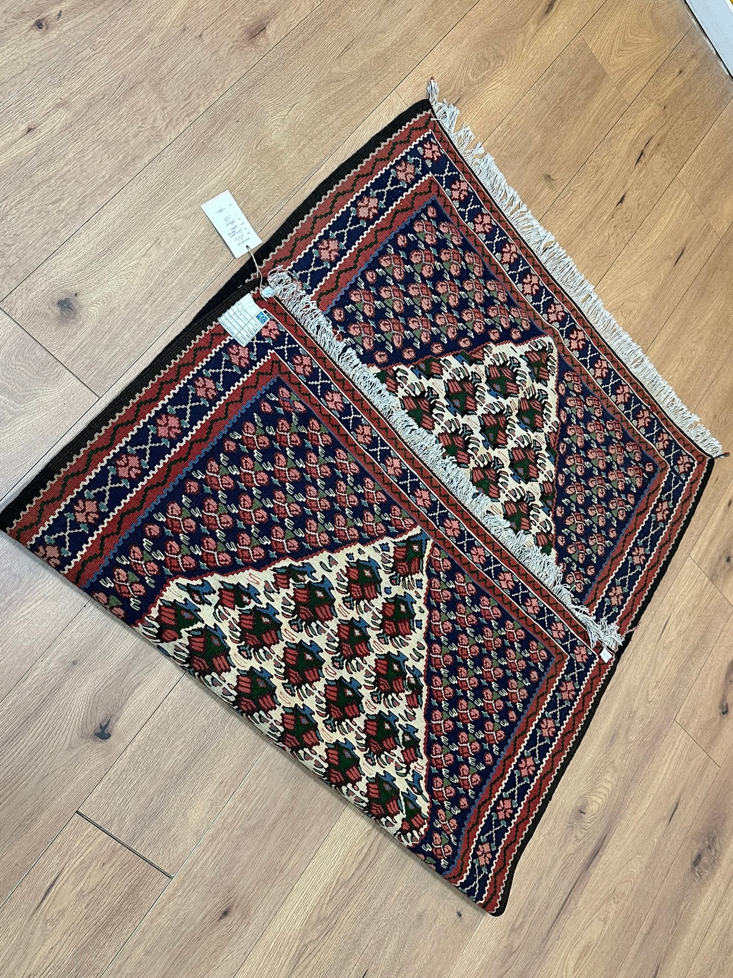 Orientteppich handgeknüpft 166 x 110 cm Bidjar Rosen Kelim
