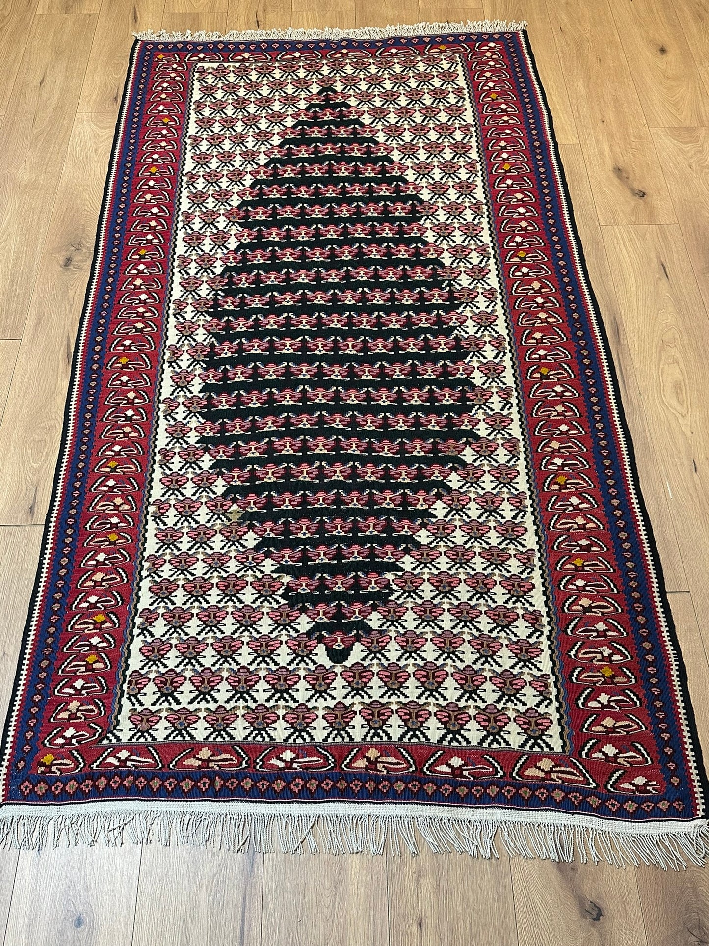 Orientteppich handgeknüpft 166 x 110 cm Senneh Bidjar Kelim