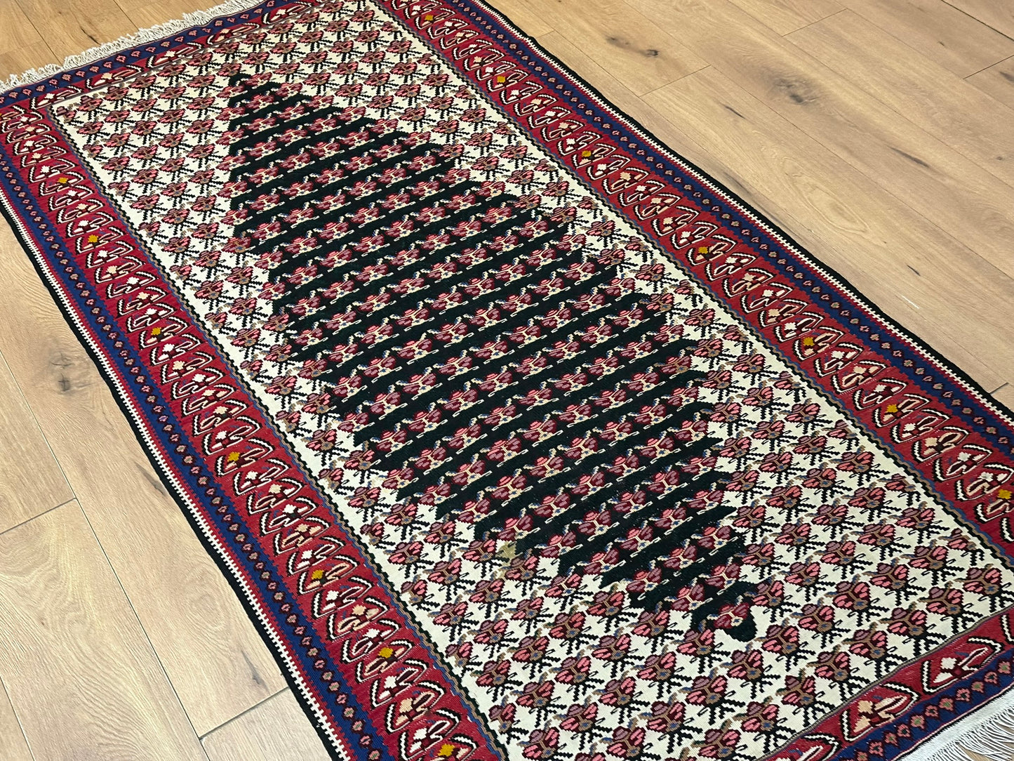 Orientteppich handgeknüpft 166 x 110 cm Senneh Bidjar Kelim