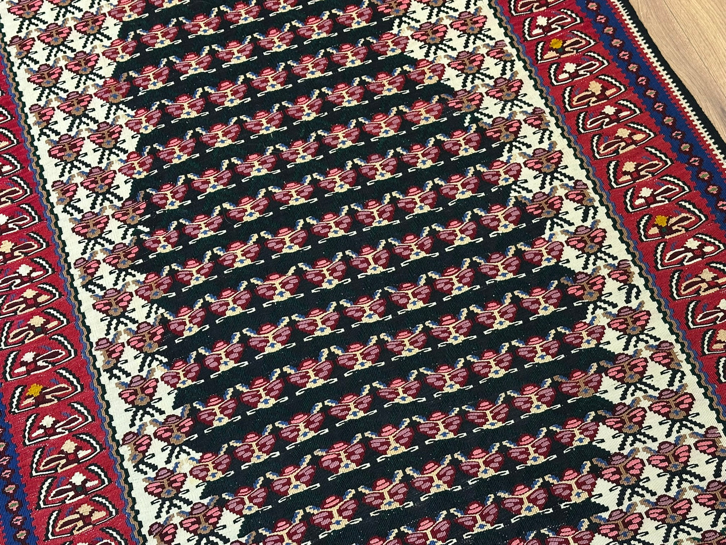 Orientteppich handgeknüpft 166 x 110 cm Senneh Bidjar Kelim