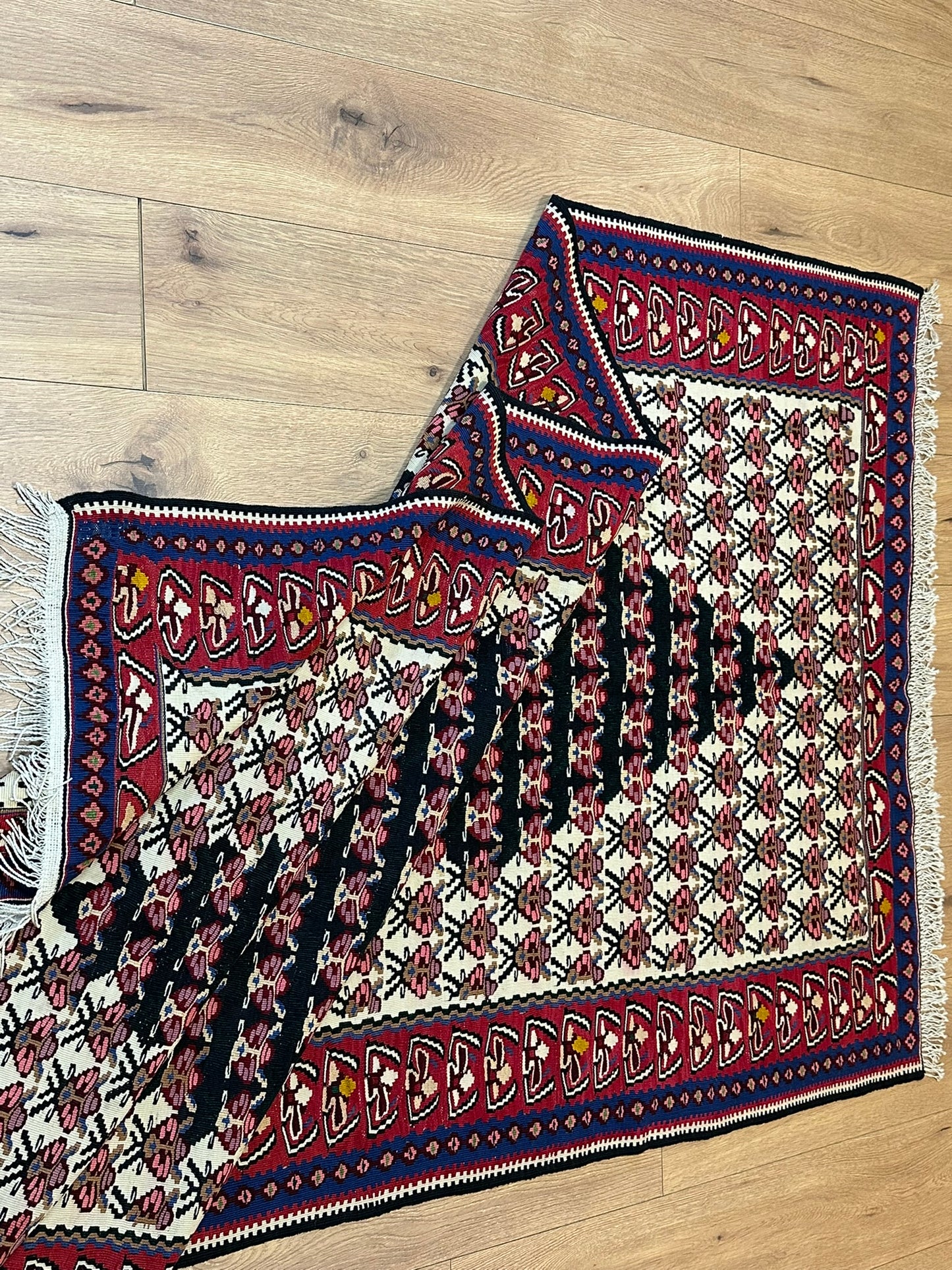 Orientteppich handgeknüpft 166 x 110 cm Senneh Bidjar Kelim