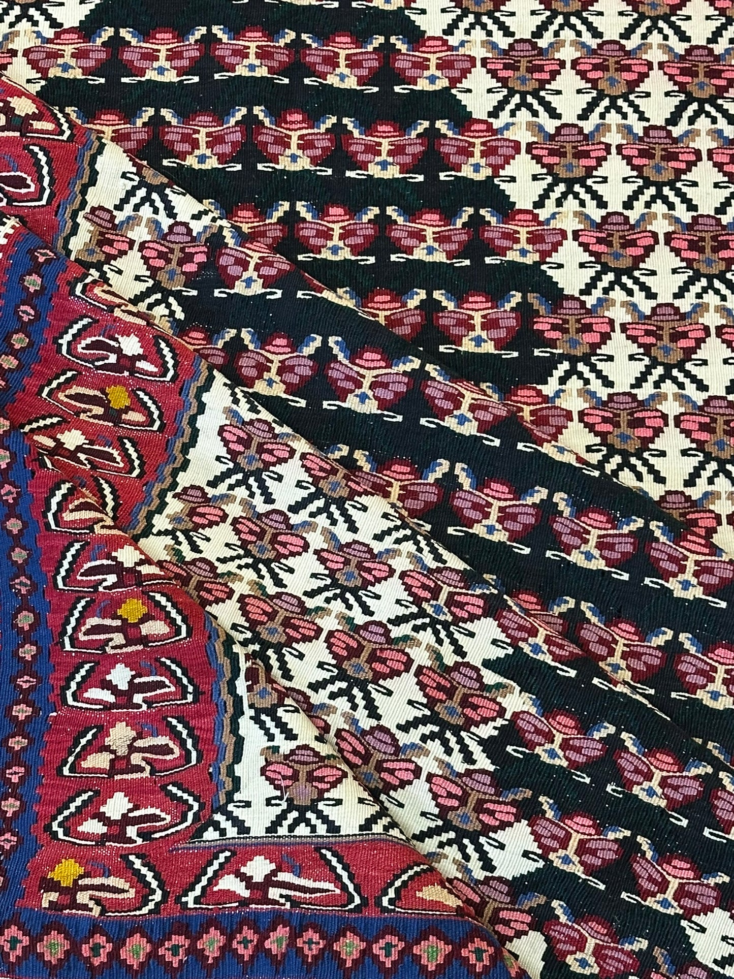 Orientteppich handgeknüpft 166 x 110 cm Senneh Bidjar Kelim