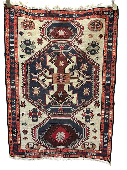 Orientteppich handgeknüpft 135 x 97 cm Kelim Sumack