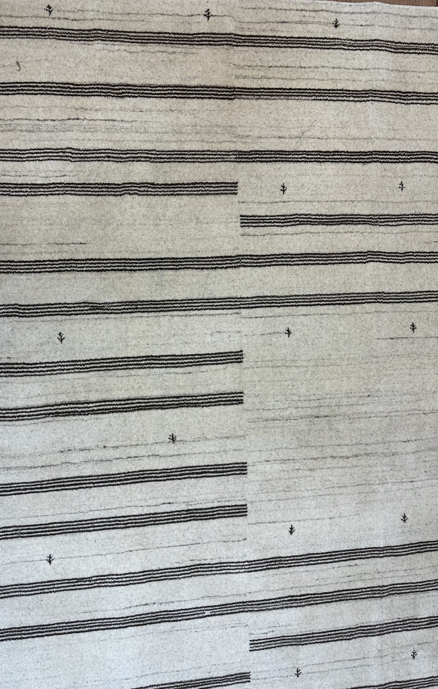 Gabbeh Nomaden Teppich Schurwolle naturbelassene Streifen