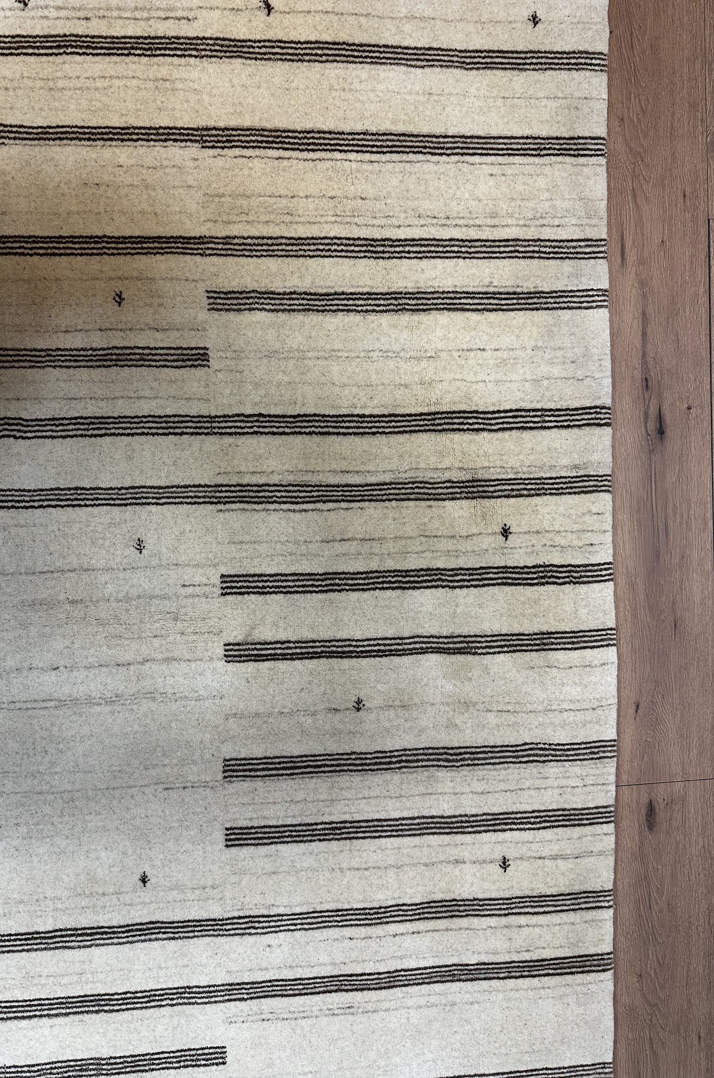 Gabbeh Nomaden Teppich Schurwolle naturbelassene Streifen