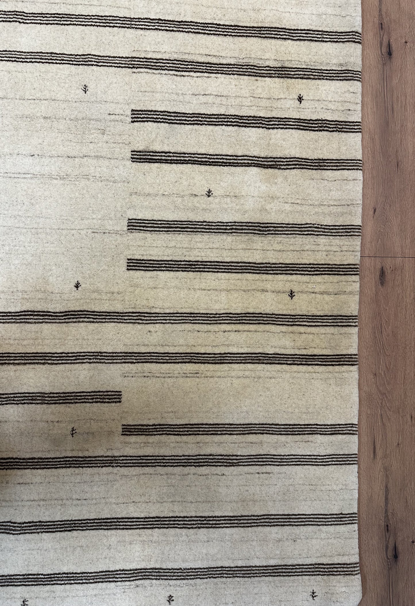 Gabbeh Nomaden Teppich Schurwolle naturbelassene Streifen