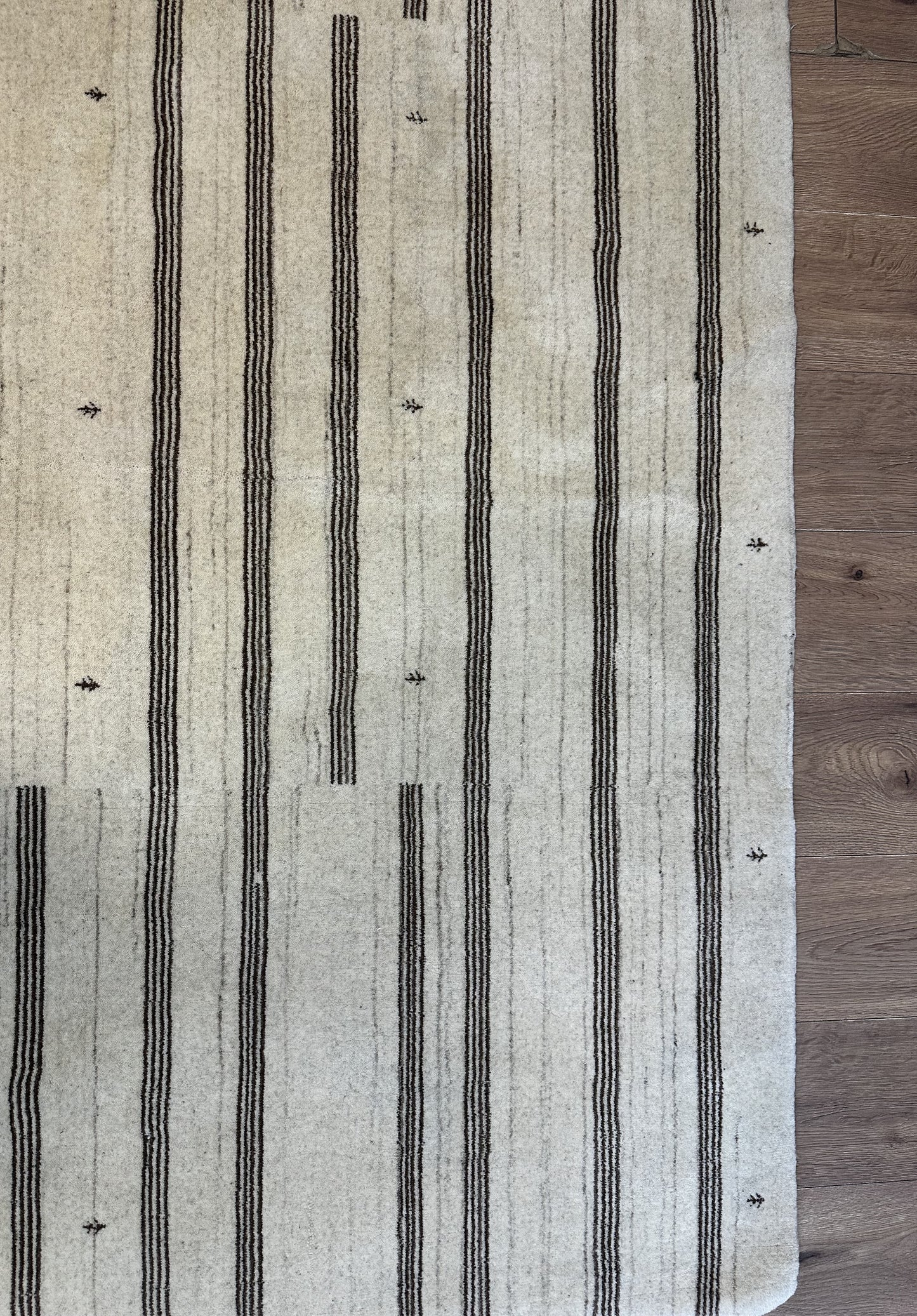Gabbeh Nomaden Teppich Schurwolle naturbelassene Streifen