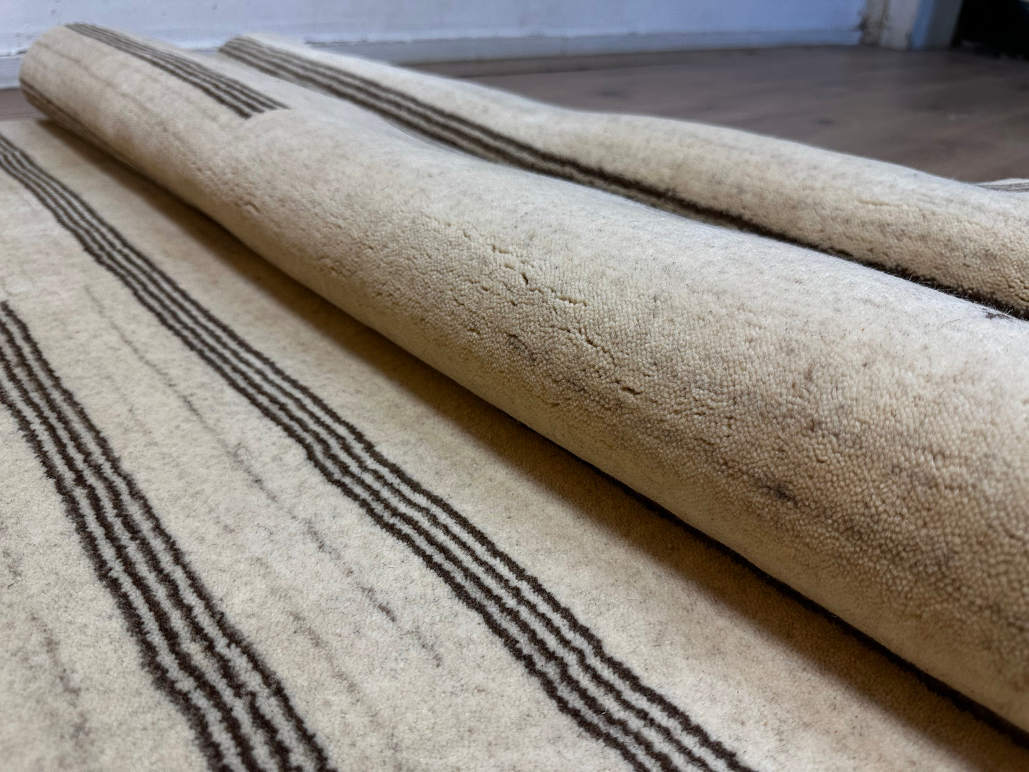 Gabbeh Nomaden Teppich Schurwolle naturbelassene Streifen