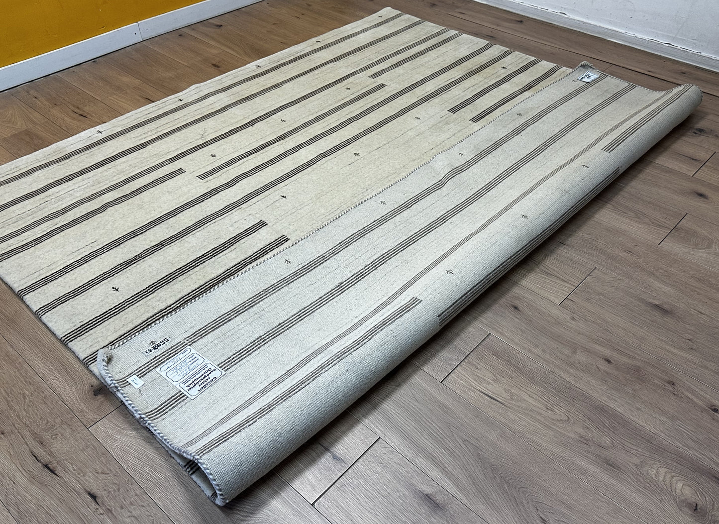 Gabbeh Nomaden Teppich Schurwolle naturbelassene Streifen