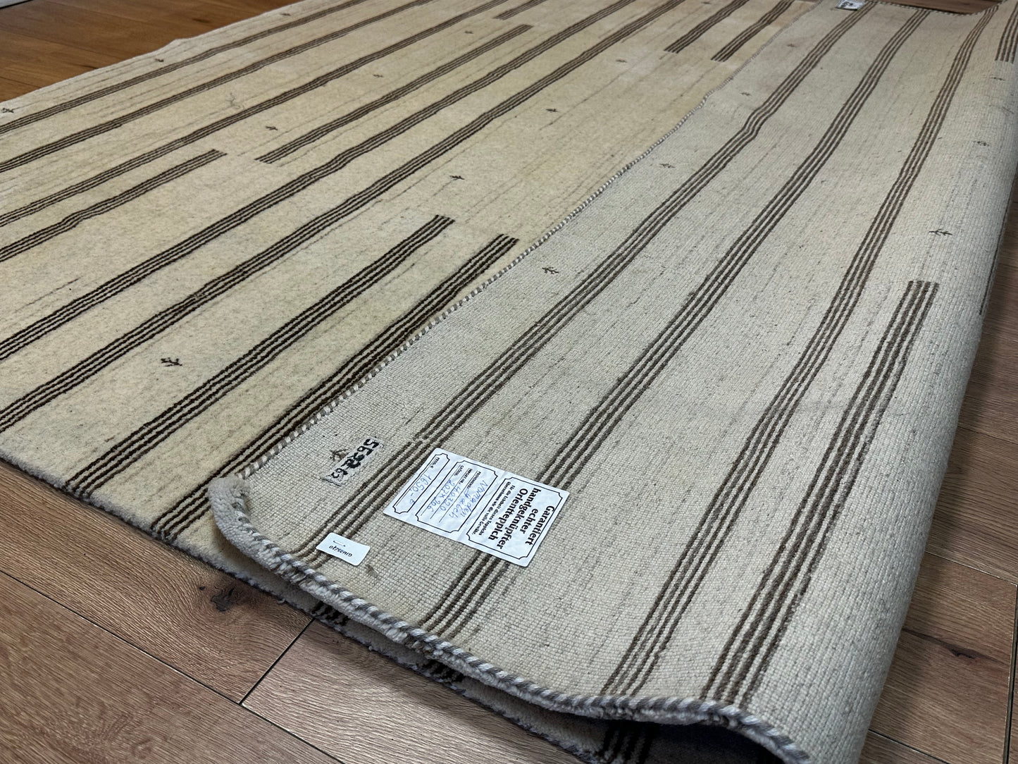 Gabbeh Nomaden Teppich Schurwolle naturbelassene Streifen