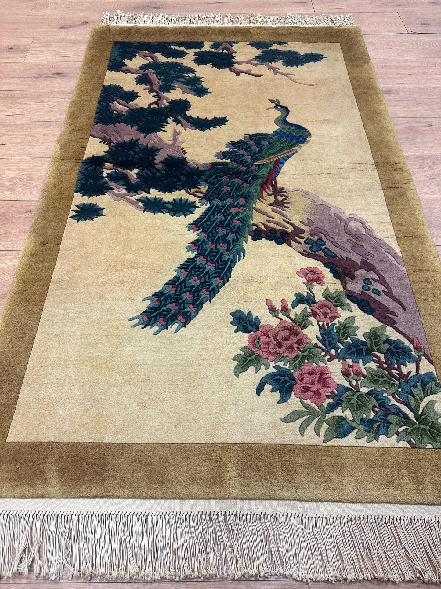 Handgeknüpfter Orientteppich - China Peking Art Deco Bilder Teppich 185x115 cm