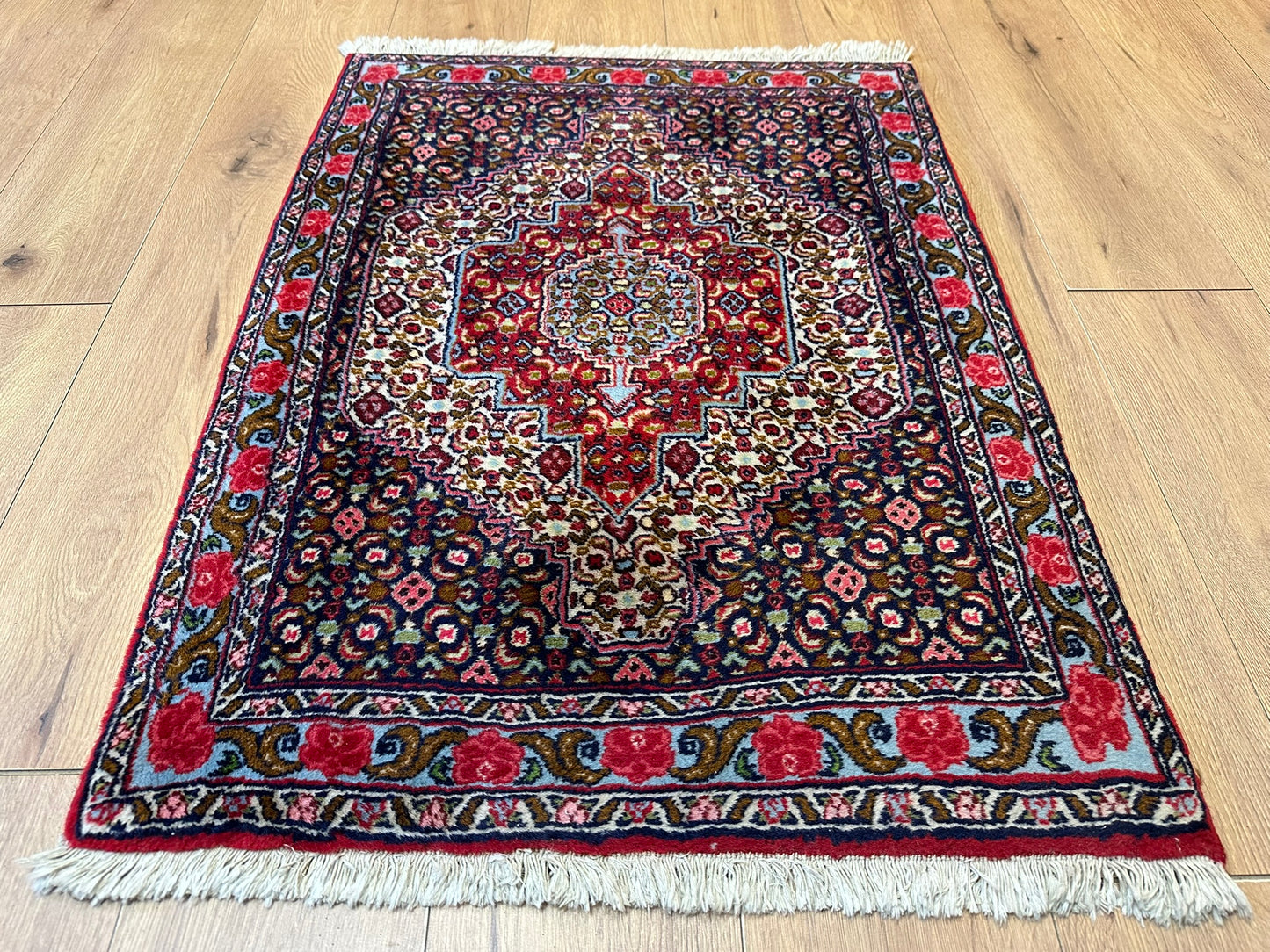 Orientteppich handgeknüpft Bidjar Senneh 102x75 cm