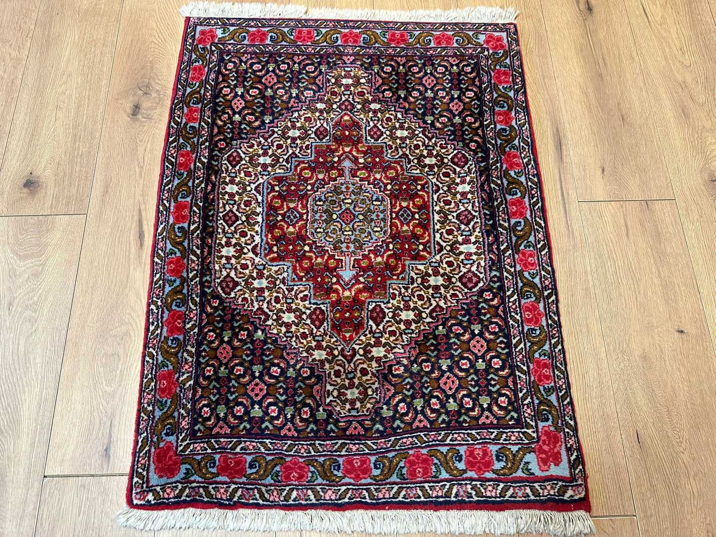 Orientteppich handgeknüpft Bidjar Senneh 102x75 cm