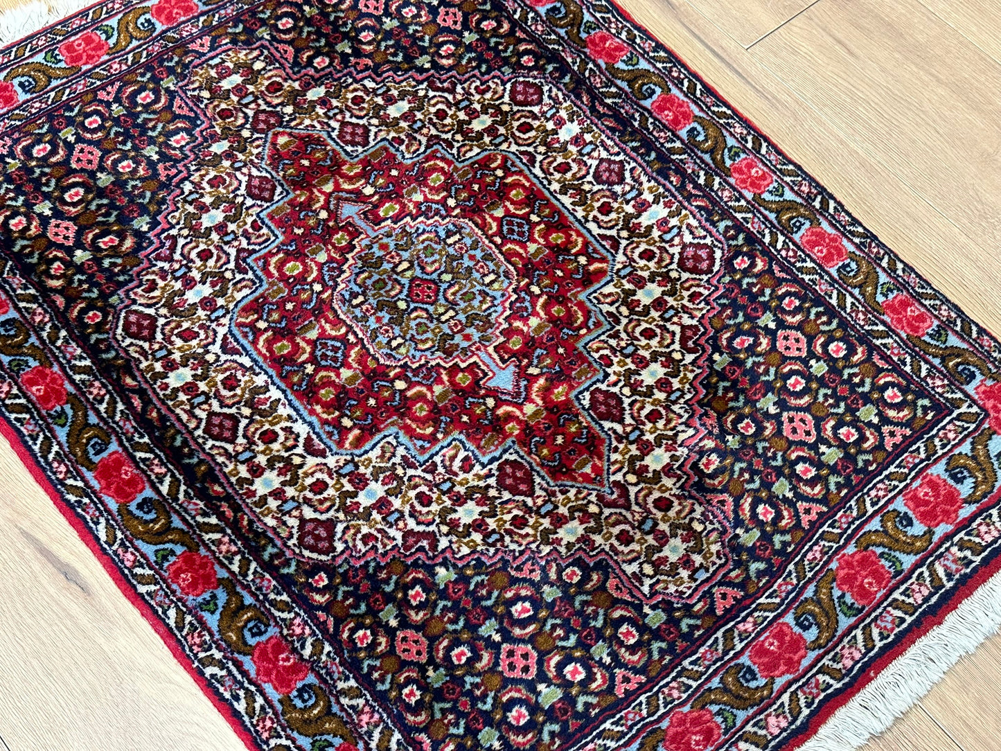 Orientteppich handgeknüpft Bidjar Senneh 102x75 cm