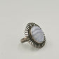 Vintage Oval Silber Ring 925 mit Hellblauem Stein