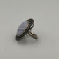 Vintage Oval Silber Ring 925 mit Hellblauem Stein