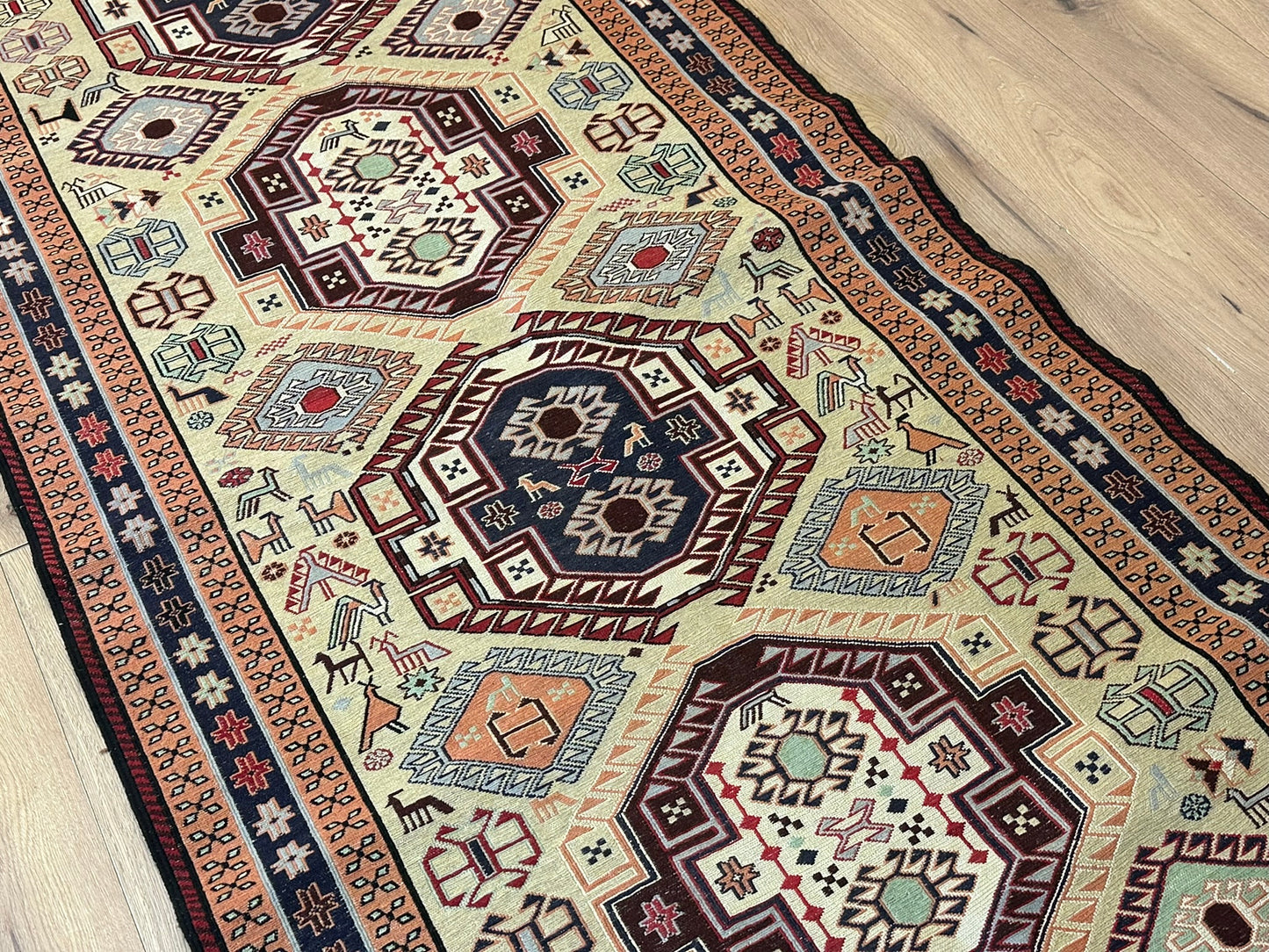 Orientteppich handgeknüpft 280x104 cm Sumack Kelim