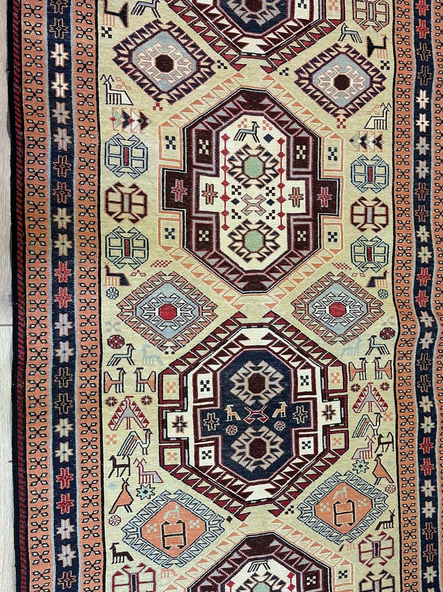 Orientteppich handgeknüpft 280x104 cm Sumack Kelim