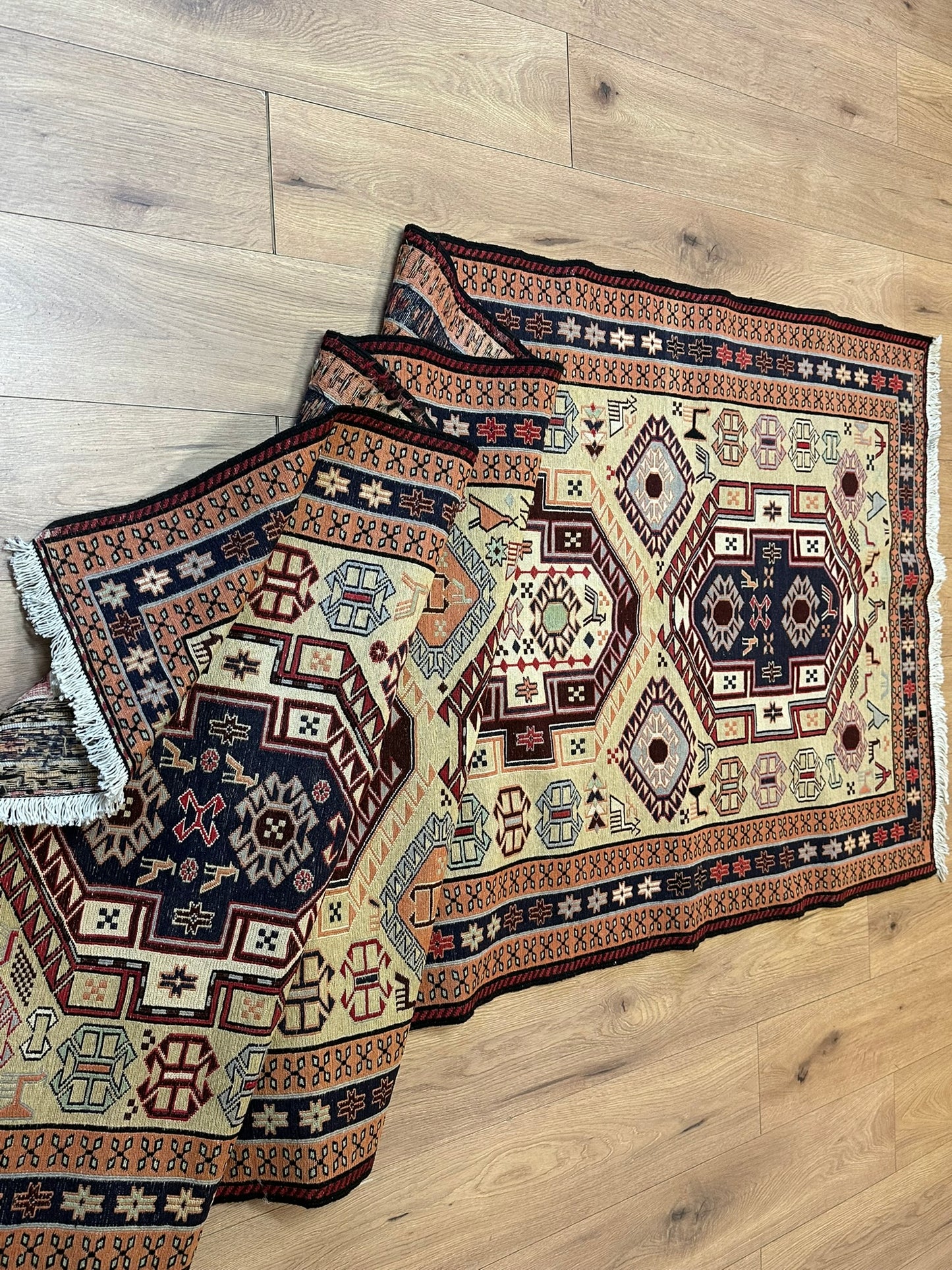 Orientteppich handgeknüpft 280x104 cm Sumack Kelim
