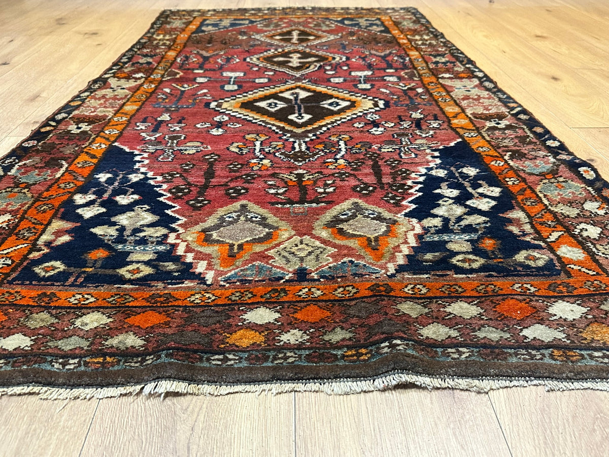 Antiker Malayer Orientteppich handgeknüpft 195x105 cm