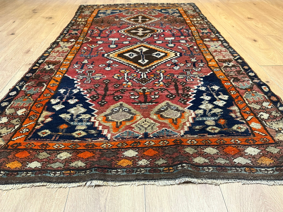 Antiker Malayer Orientteppich handgeknüpft 195x105 cm