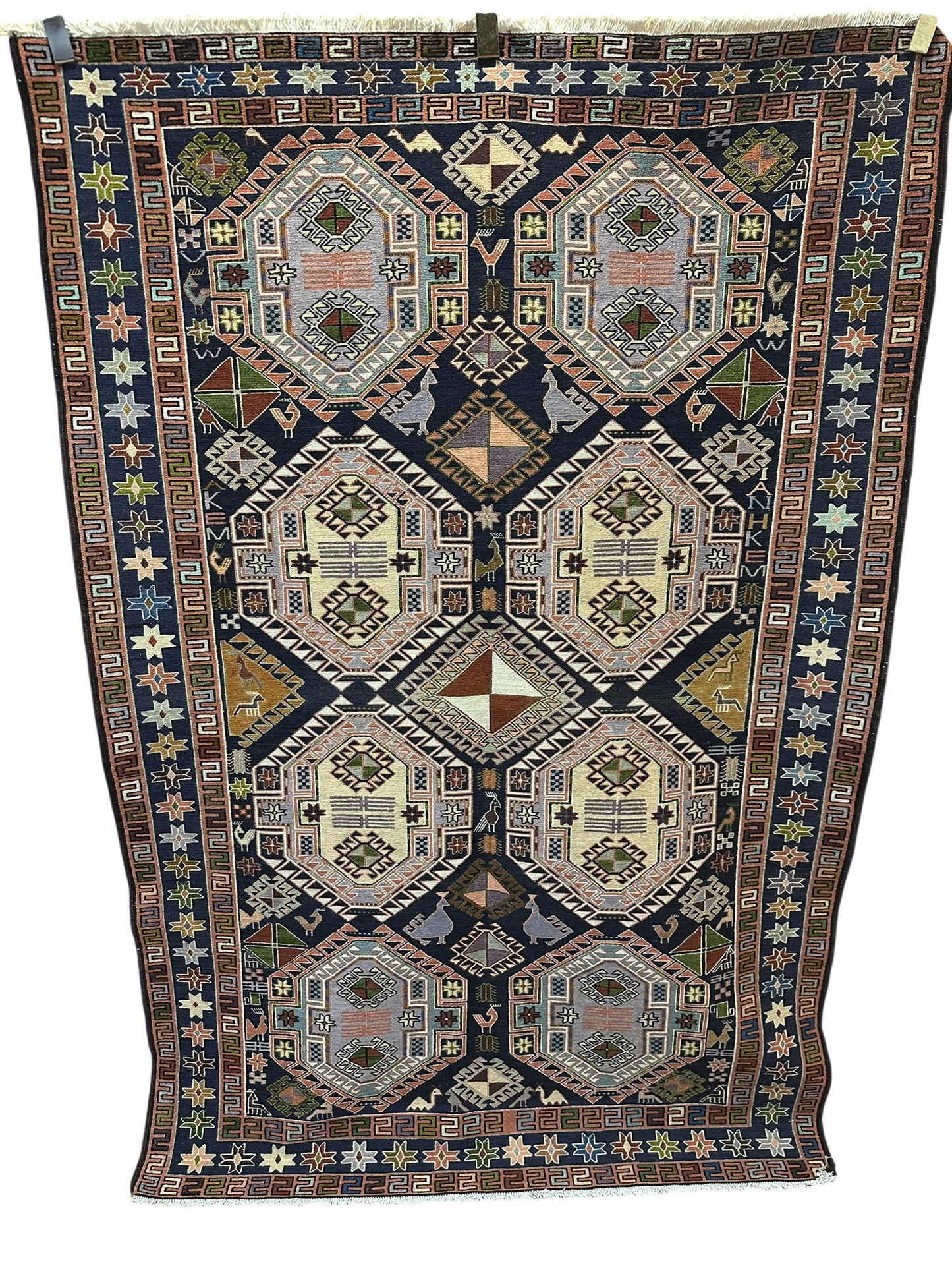 Orientteppich handgeknüpft 200x134 cm Sumack Kelim Kazak