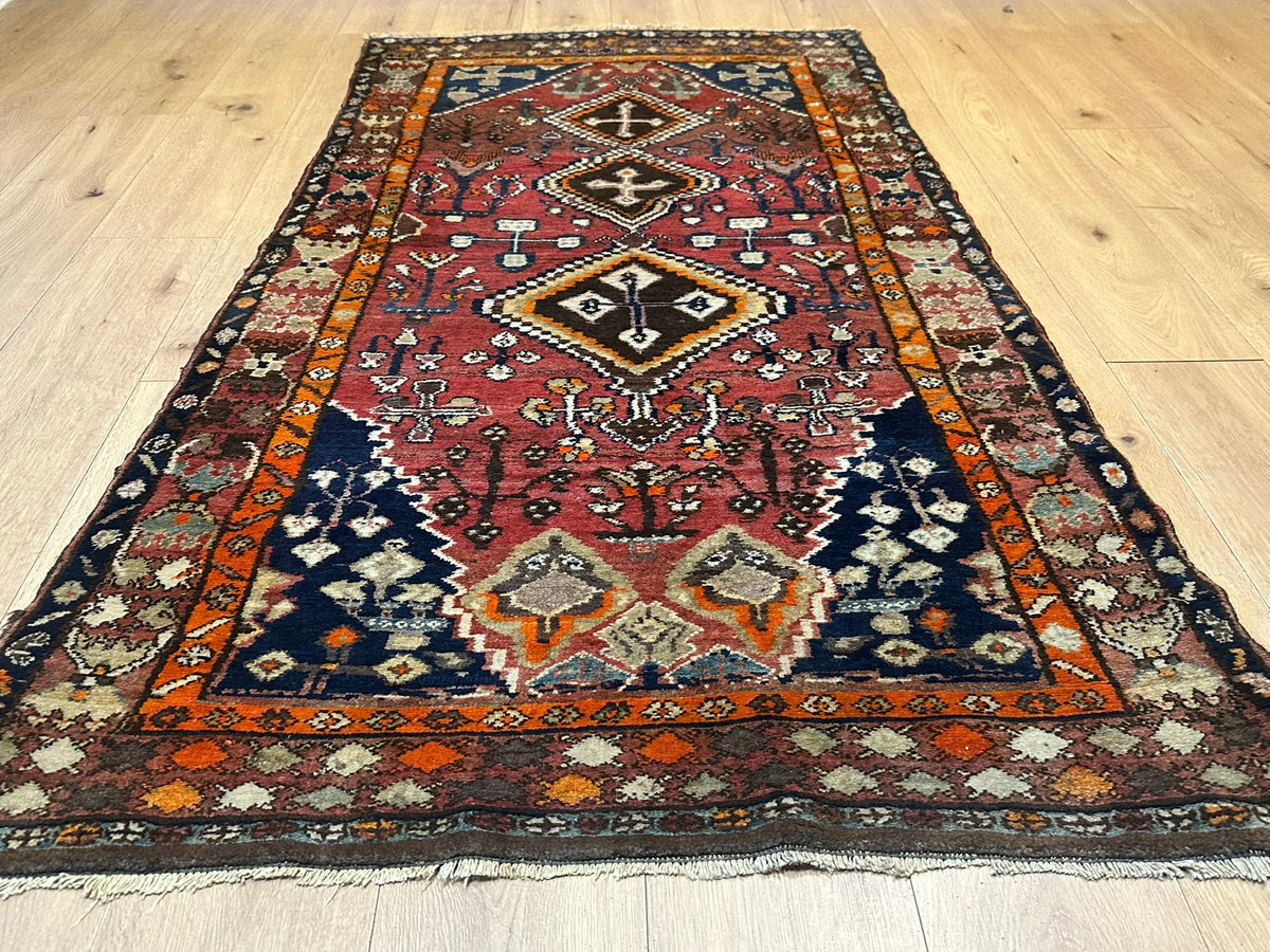 Antiker Malayer Orientteppich handgeknüpft 195x105 cm