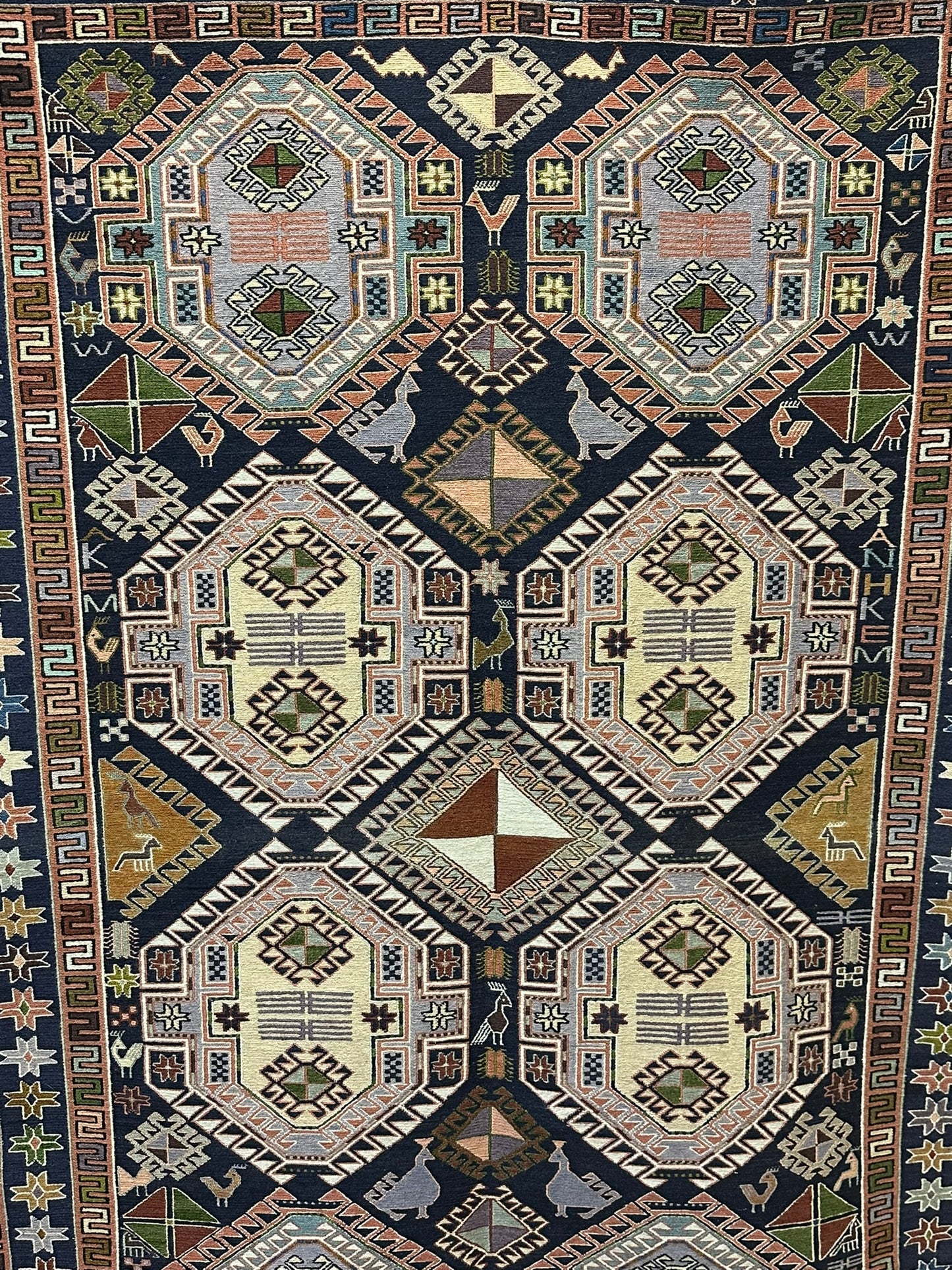 Orientteppich handgeknüpft 200x134 cm Sumack Kelim Kazak
