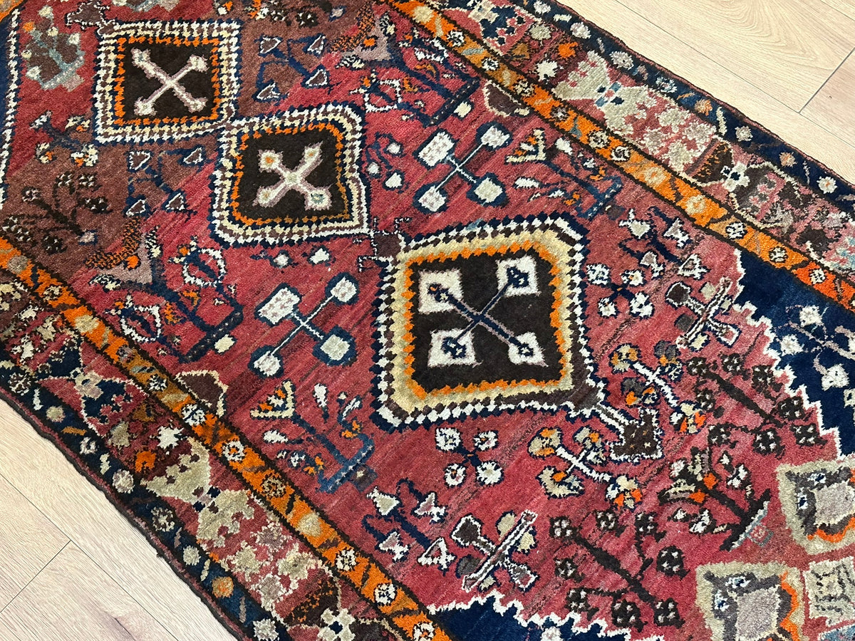 Antiker Malayer Orientteppich handgeknüpft 195x105 cm