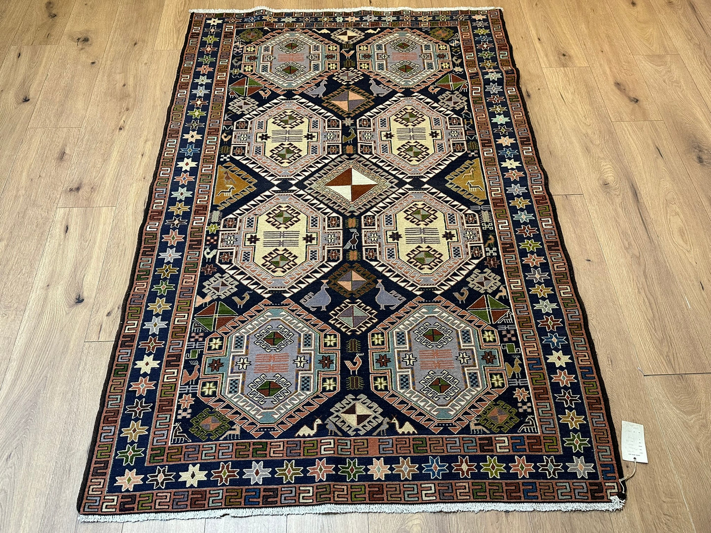 Orientteppich handgeknüpft 200x134 cm Sumack Kelim Kazak