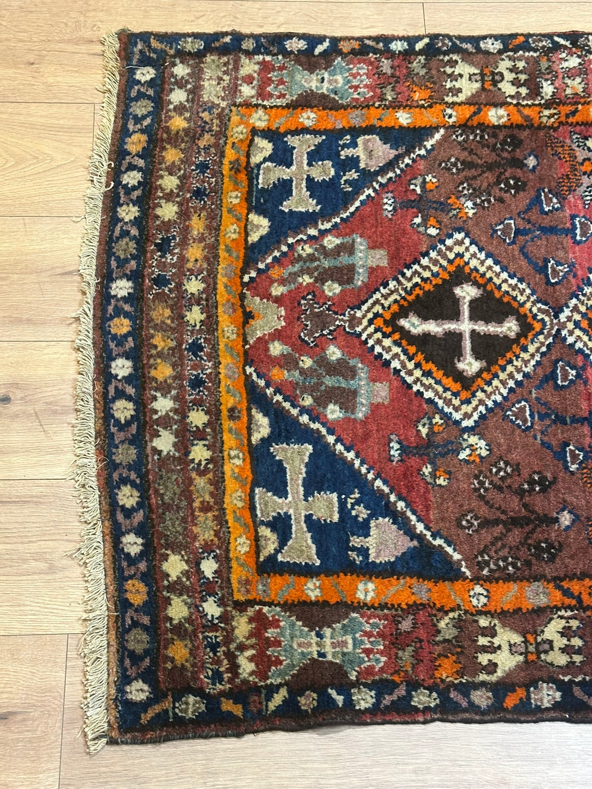 Antiker Malayer Orientteppich handgeknüpft 195x105 cm