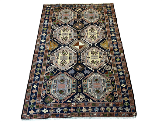 Orientteppich handgeknüpft 200x134 cm Sumack Kelim Kazak