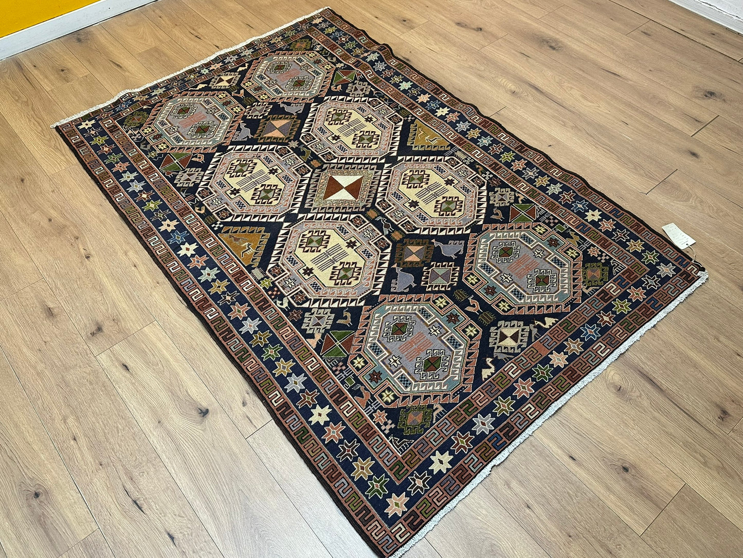 Orientteppich handgeknüpft 200x134 cm Sumack Kelim Kazak