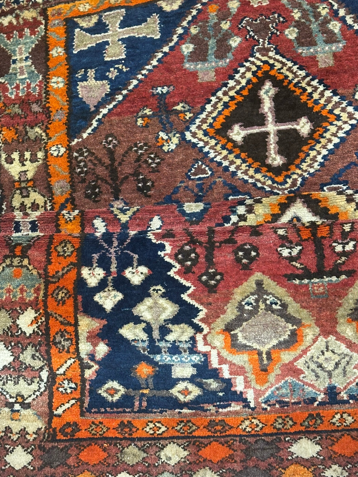 Antiker Malayer Orientteppich handgeknüpft 195x105 cm