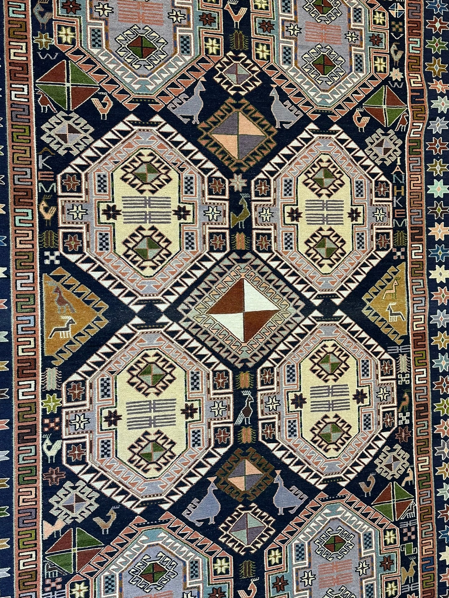 Orientteppich handgeknüpft 200x134 cm Sumack Kelim Kazak