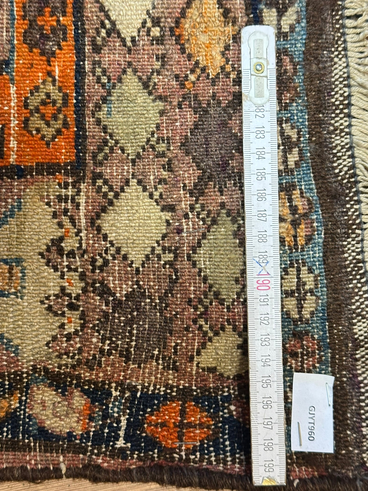 Antiker Malayer Orientteppich handgeknüpft 195x105 cm