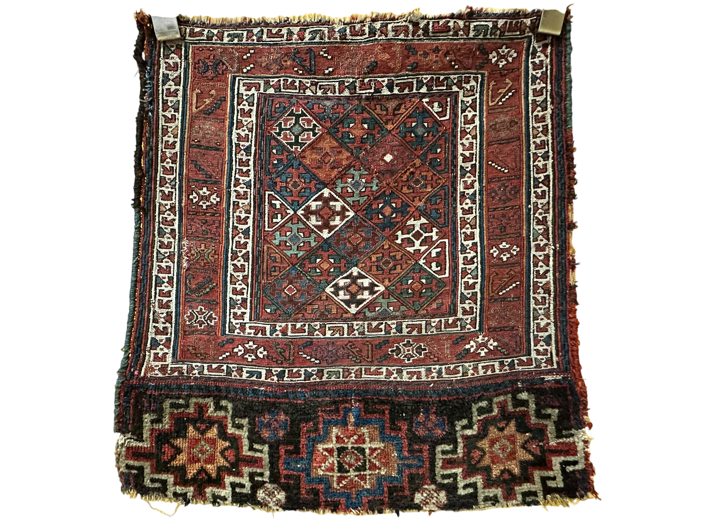 Orientteppich handgeknüpft 63x56 cm Sumack Kazak Antik