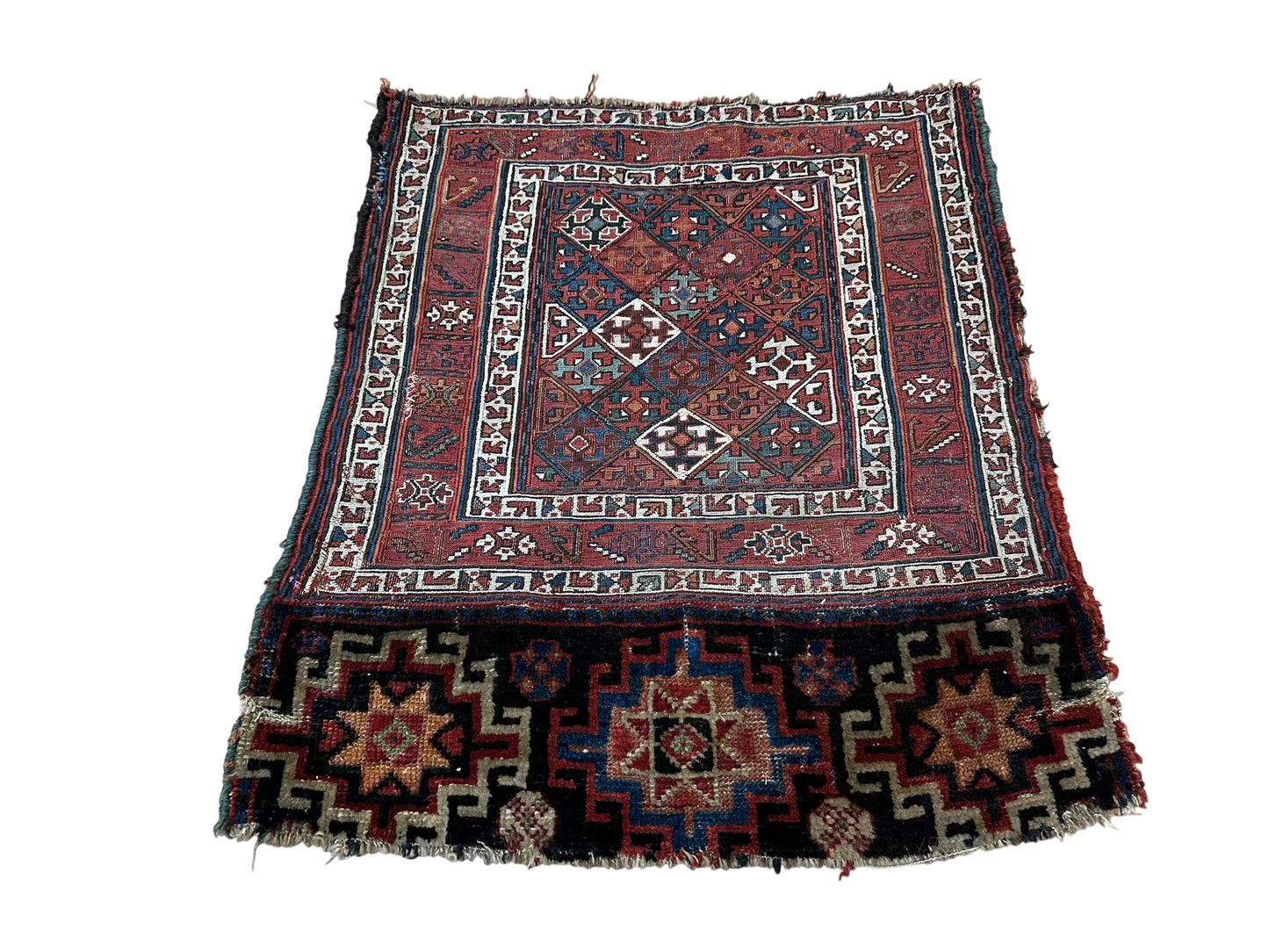 Orientteppich handgeknüpft 63x56 cm Sumack Kazak Antik