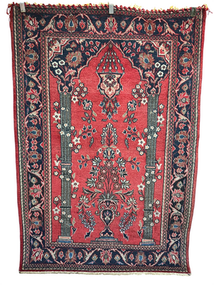 Antiker Keschan Orientteppich handgeknüpft 195x135 cm