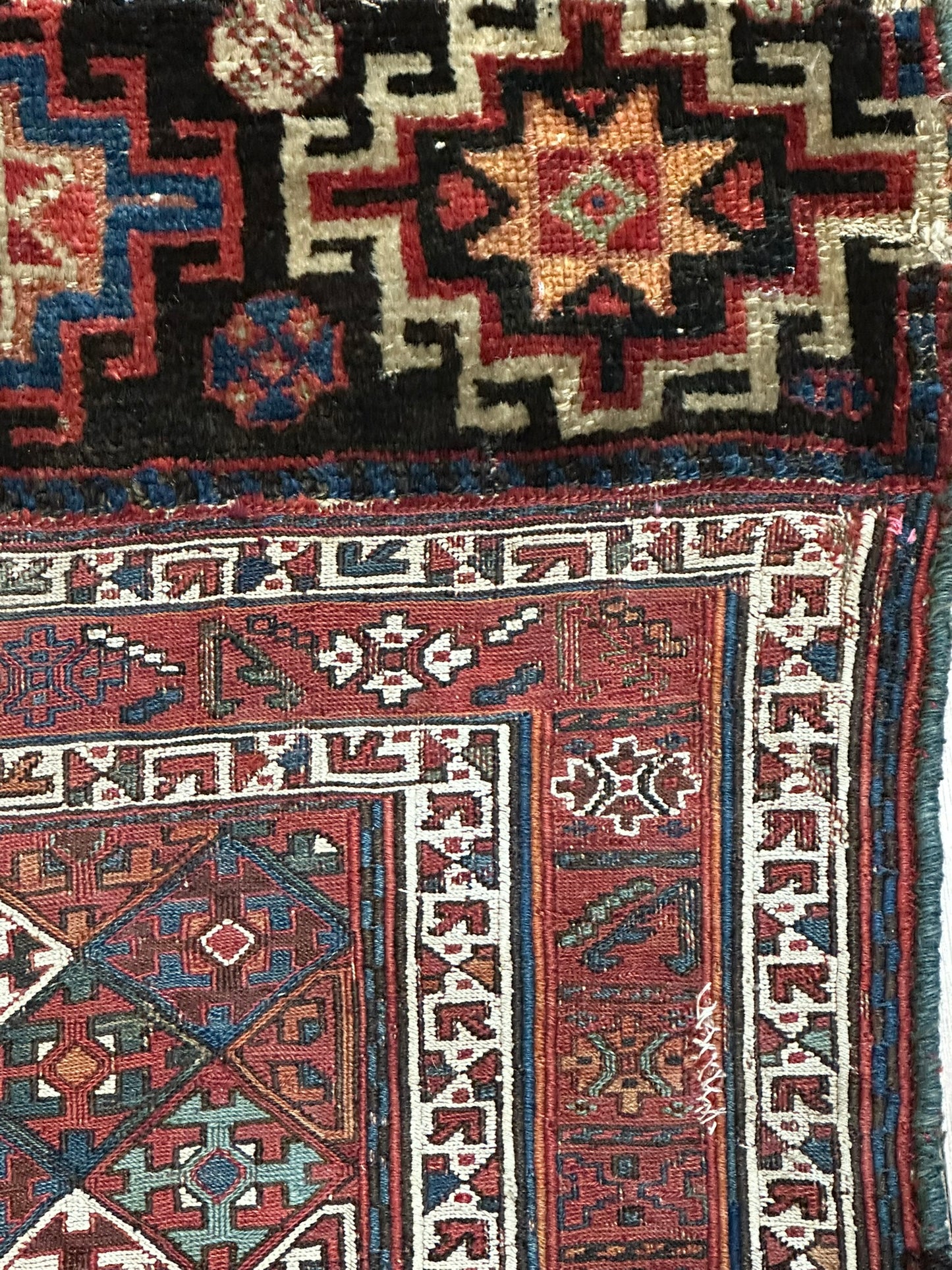 Orientteppich handgeknüpft 63x56 cm Sumack Kazak Antik