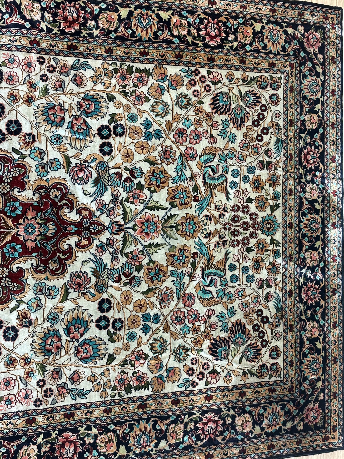 Handgeknüpfter Orientteppich China Hereke Seidenteppich 155x95 cm