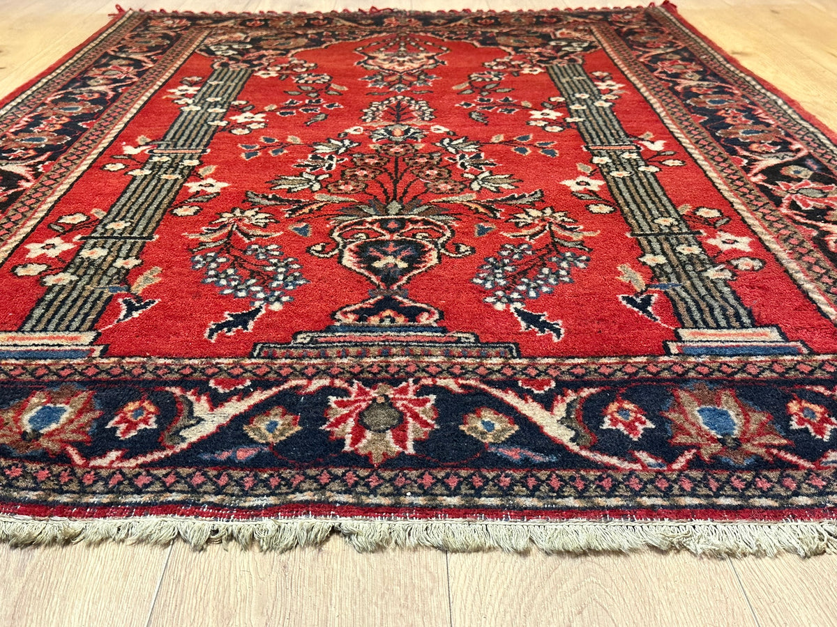 Antiker Keschan Orientteppich handgeknüpft 195x135 cm