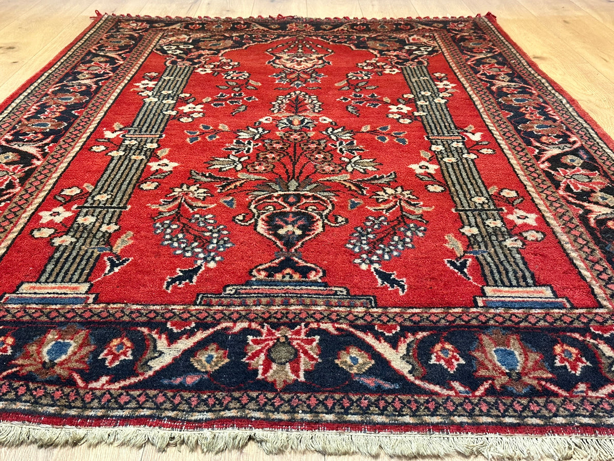 Antiker Keschan Orientteppich handgeknüpft 195x135 cm