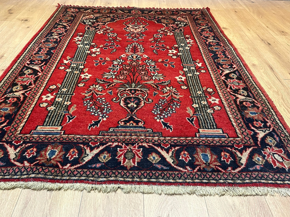 Antiker Keschan Orientteppich handgeknüpft 195x135 cm