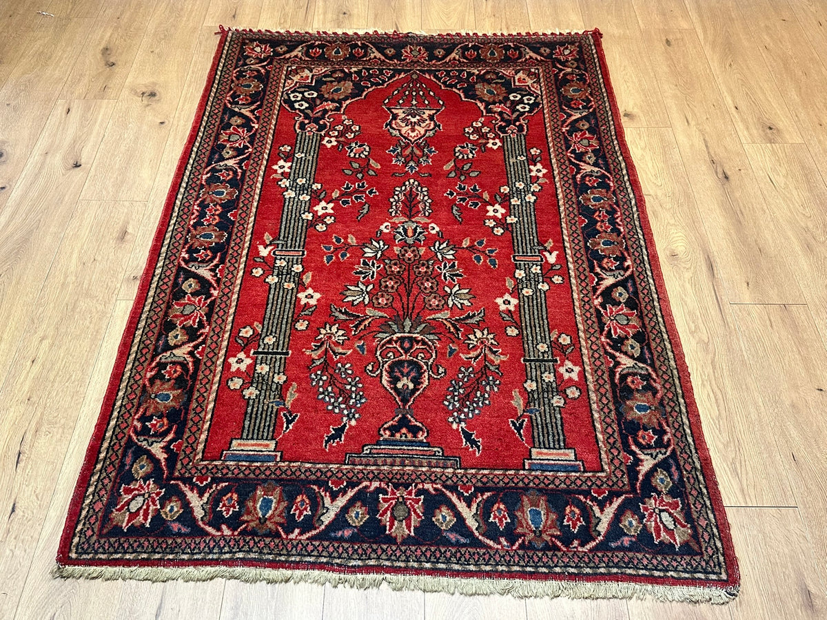 Antiker Keschan Orientteppich handgeknüpft 195x135 cm