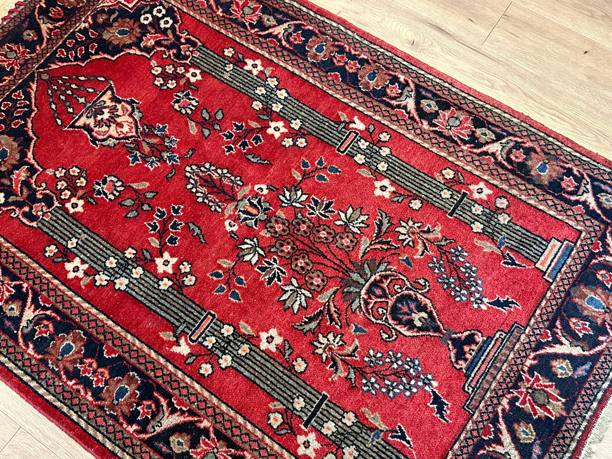 Antiker Keschan Orientteppich handgeknüpft 195x135 cm