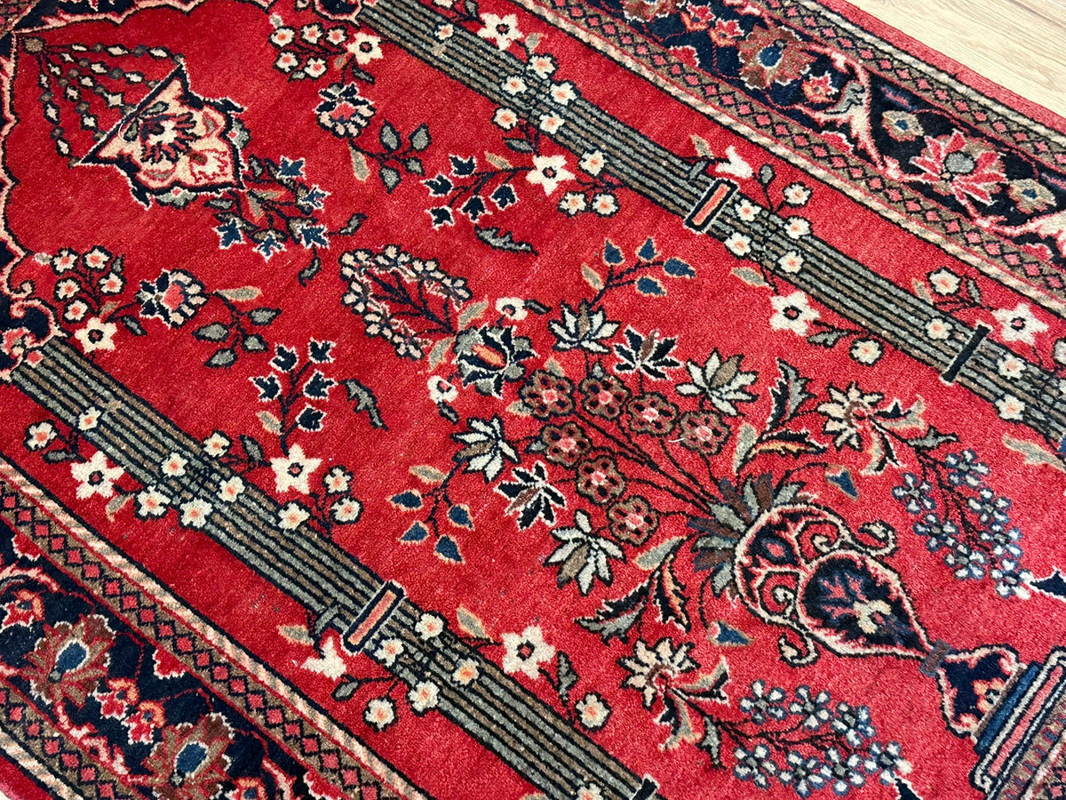 Antiker Keschan Orientteppich handgeknüpft 195x135 cm